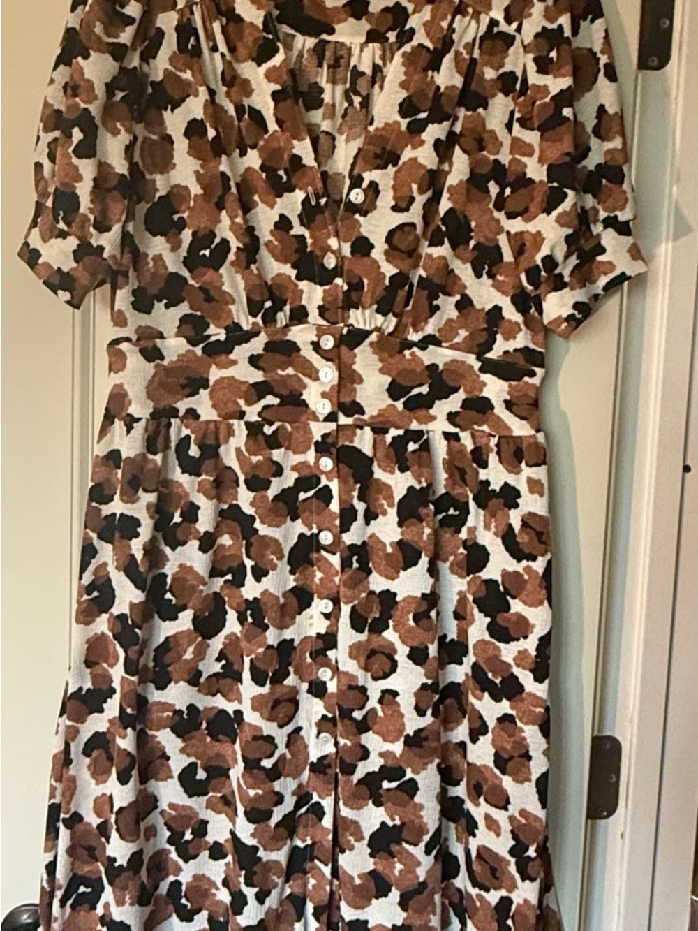 LuLaRoe Brown Black and White Leopard Print Dress